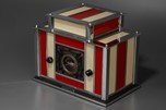 Radio-Glo Stained Glass + Chrome Radio in Red with Cream - Exceptional